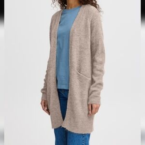 Ichi‎ Ihkamara Alpaca Wool Blend Open Front Cardigan, Large